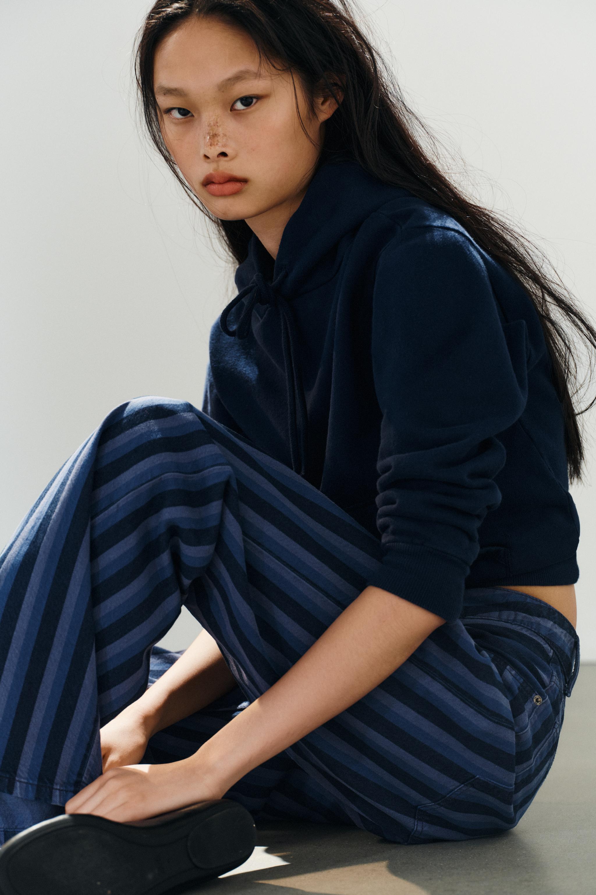 TRF MID-RISE STRIPED JEANS